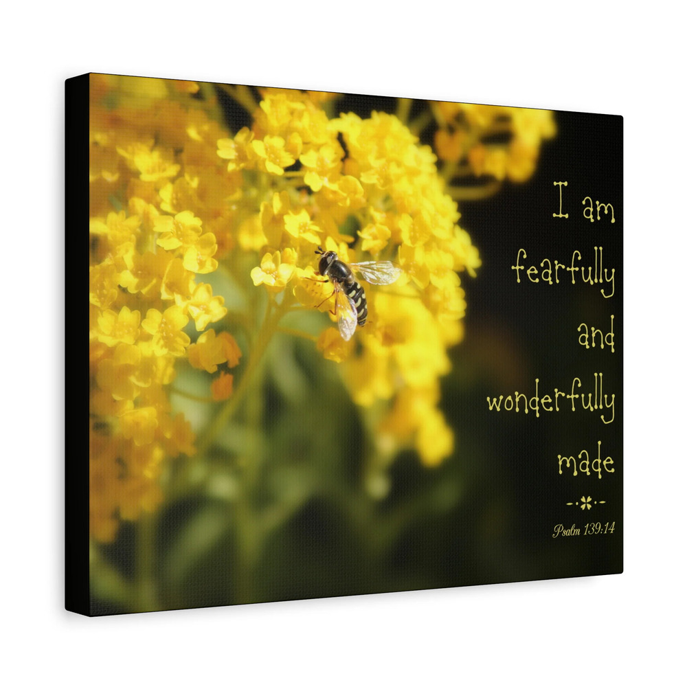 Scripture Canvas Wonderfully Made Psalm 139:14 Christian Wall Art Bible Verse